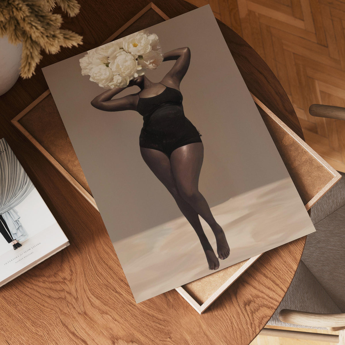 Body Positivity Wall Art, Black Curvy Woman Canvas Print | Framed or Unframed