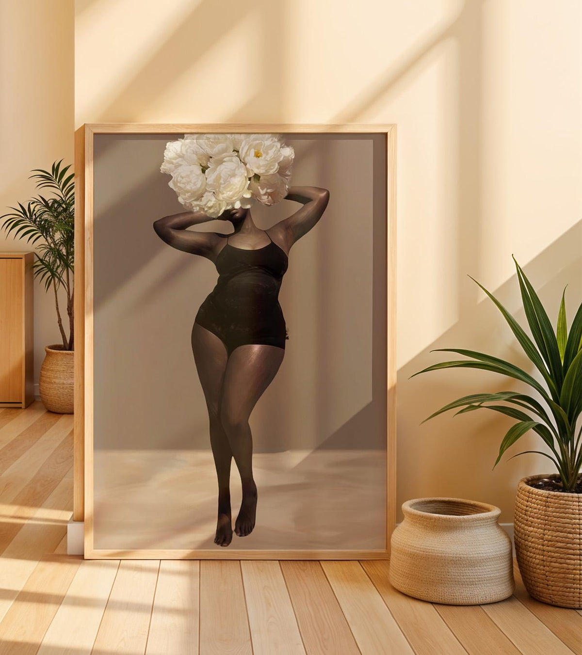 Body Positivity Wall Art, Black Curvy Woman Canvas Print | Framed or Unframed