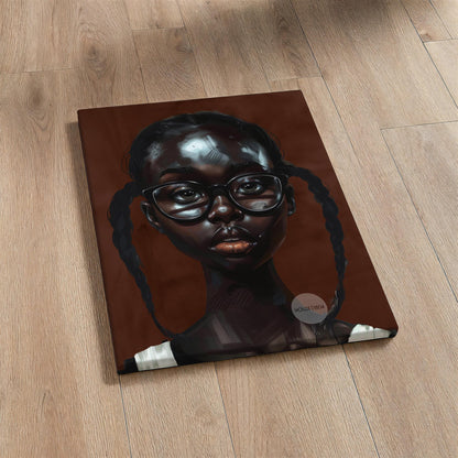 Little Black Girl Wall Art Framed: Afrocentric, African American Children Canvas Print