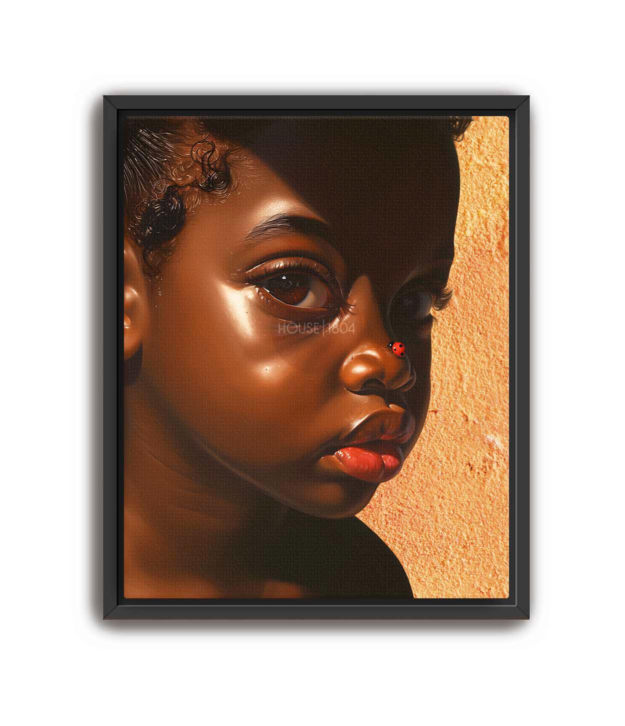 Black Girl Canvas Wall Art Prints, Little Black Girl Wall, Black Baby Girl Nursery, Black Girl Portrait, Black Child Poster, House of 1804