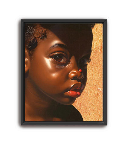 Black Girl Canvas Wall Art Prints, Little Black Girl Wall, Black Baby Girl Nursery, Black Girl Portrait, Black Child Poster, House of 1804
