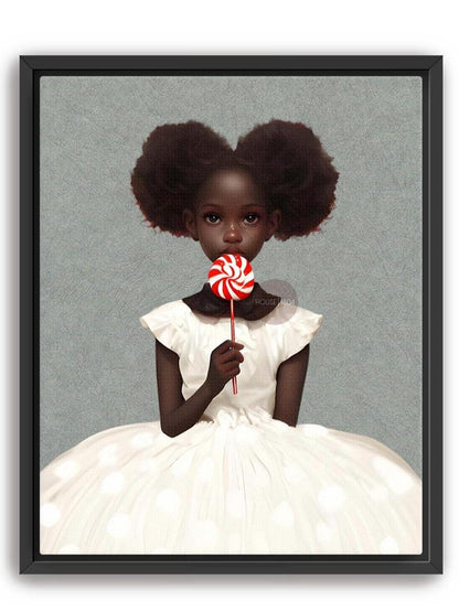 Black Kids Wall Art, Cute Black Girl Nursery Art, Black Toddler Room Art