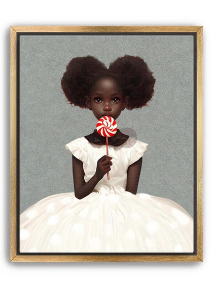 Black Kids Wall Art, Cute Black Girl Nursery Art, Black Toddler Room Art