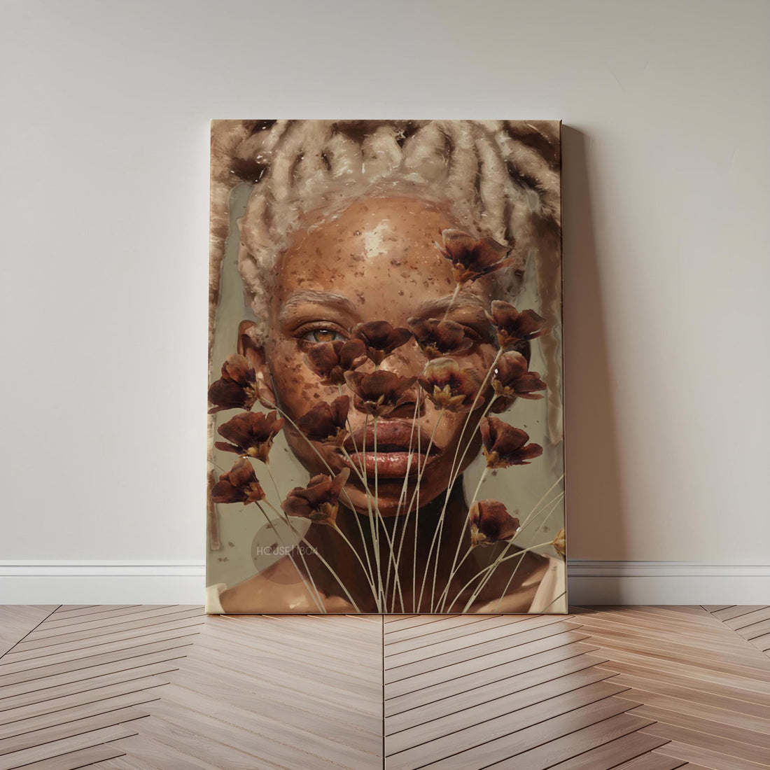 Black Woman Locs Artwork: Modern African American Print