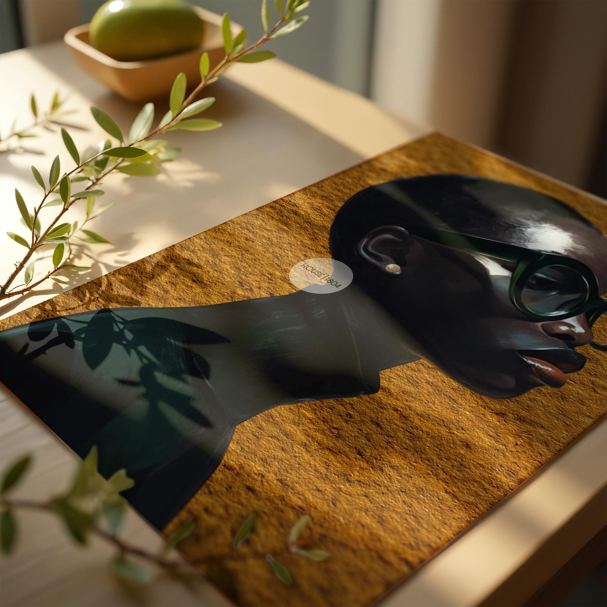 Black Woman Wall Art – Melanin Canvas Print | Bold Yellow Color Decor