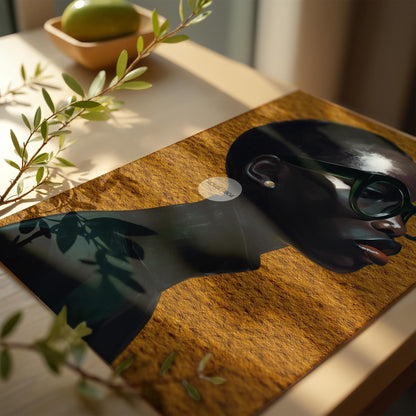Black Woman Wall Art – Melanin Canvas Print | Bold Yellow Color Decor
