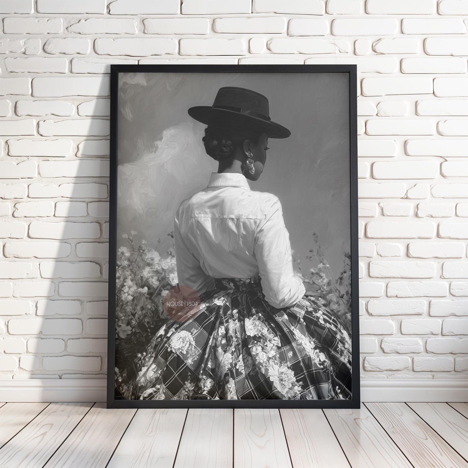 Black and White Harlem Renaissance Art Print: Victorian Afrocentric Artwork