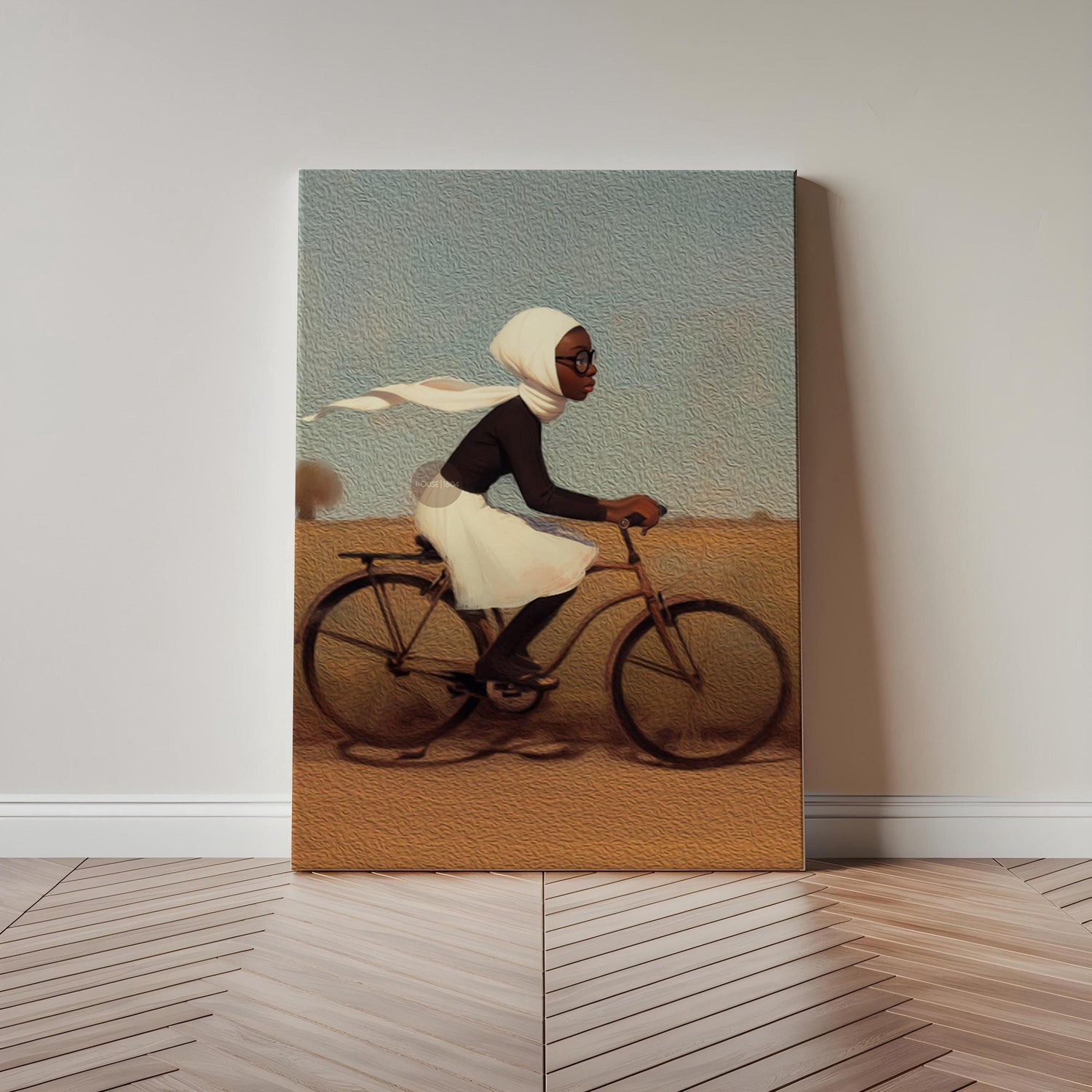 Whimsical Black Girl Framed Canvas Art