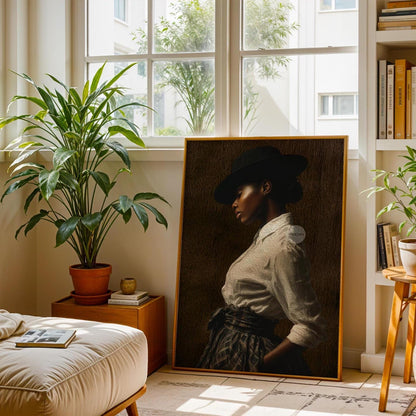 African American Woman Wall Art: Harlem Renaissance Style Canvas Print