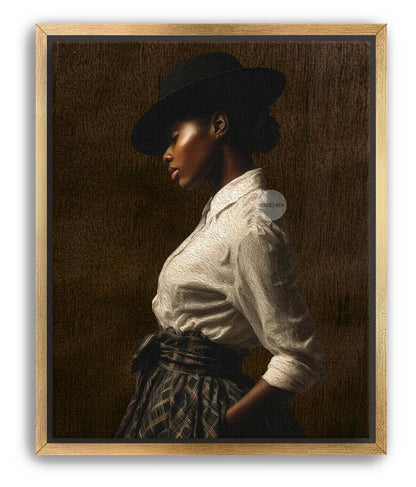 African American Woman Wall Art: Harlem Renaissance Style Canvas Print