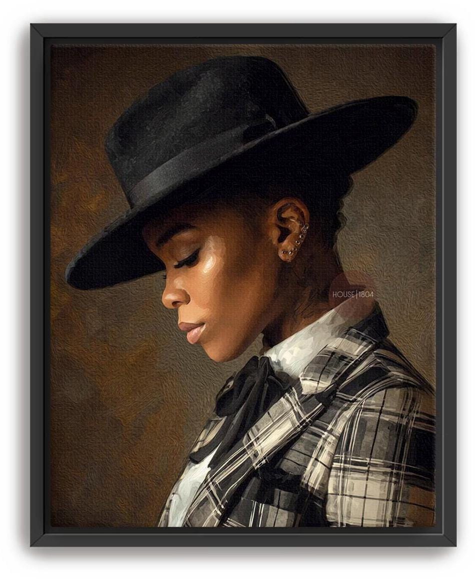 Black Woman Dandy Art - Afrocentric Wall Art | Vibrant Bohemian Dandy Artwork Canvas