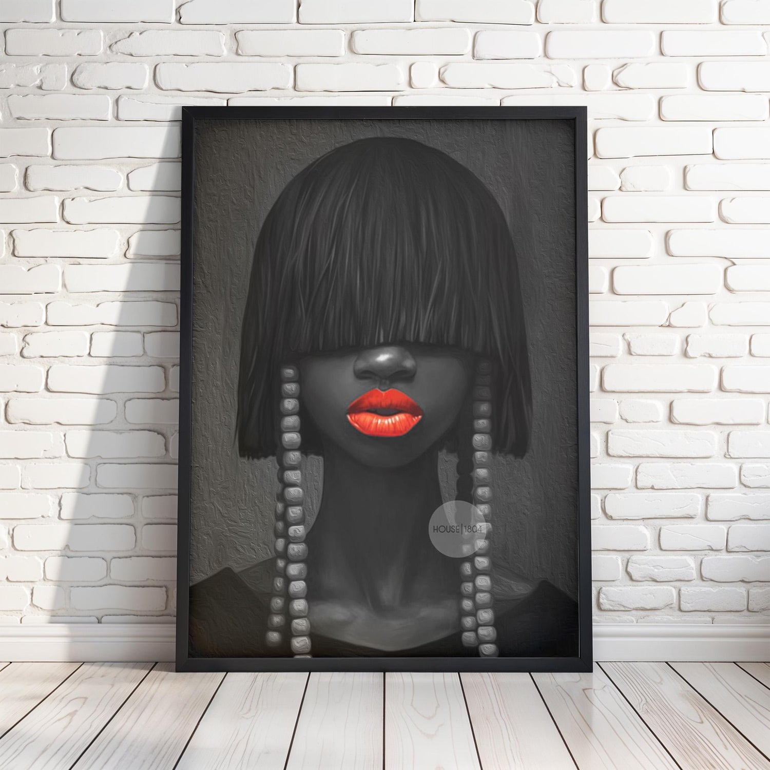 Black and White Afrocentric Woman Canvas Art
