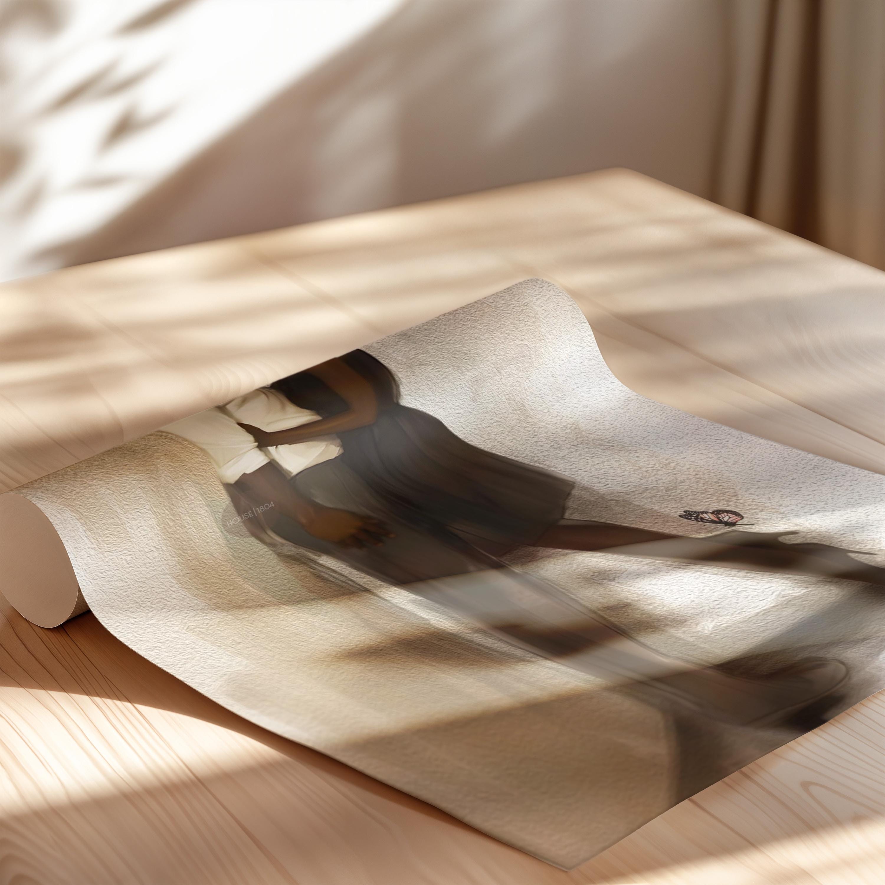 Black Love Art Print, African American Couple, Valentine&