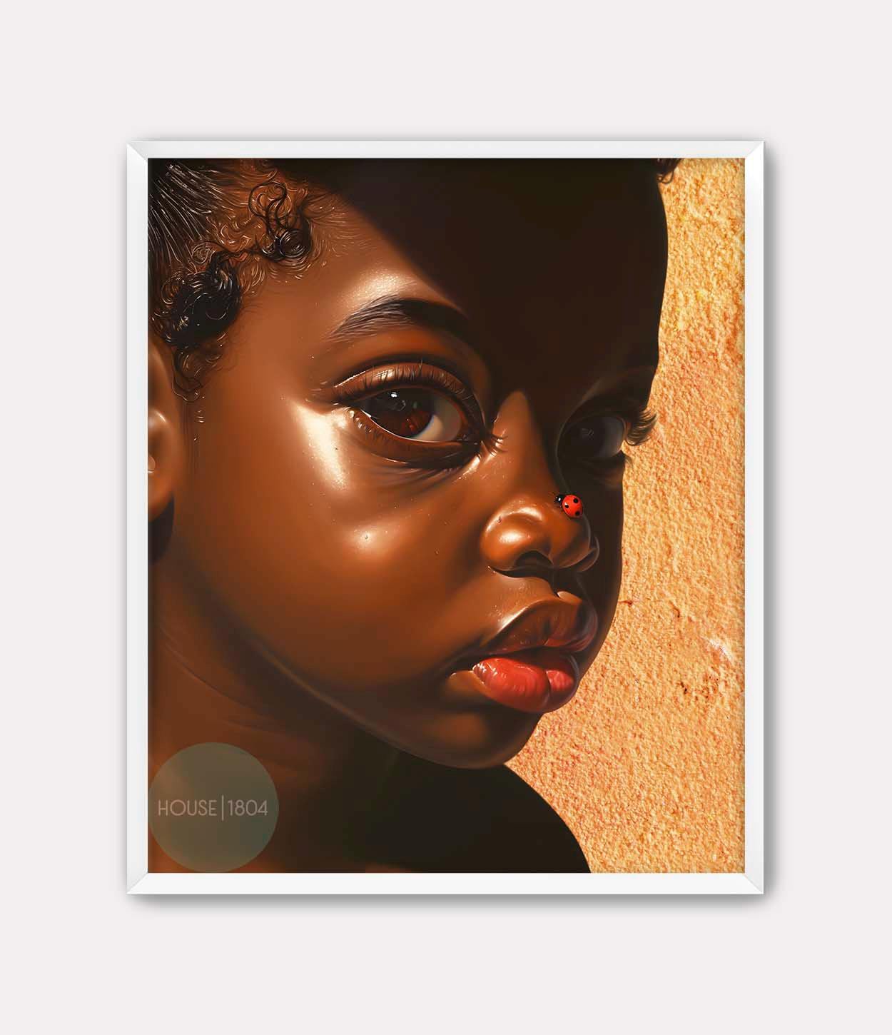 Black Girl Canvas Wall Art Prints, Little Black Girl Wall, Black Baby Girl Nursery, Black Girl Portrait, Black Child Poster, House of 1804