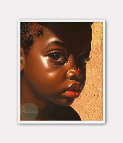 Black Girl Canvas Wall Art Prints, Little Black Girl Wall, Black Baby Girl Nursery, Black Girl Portrait, Black Child Poster, House of 1804