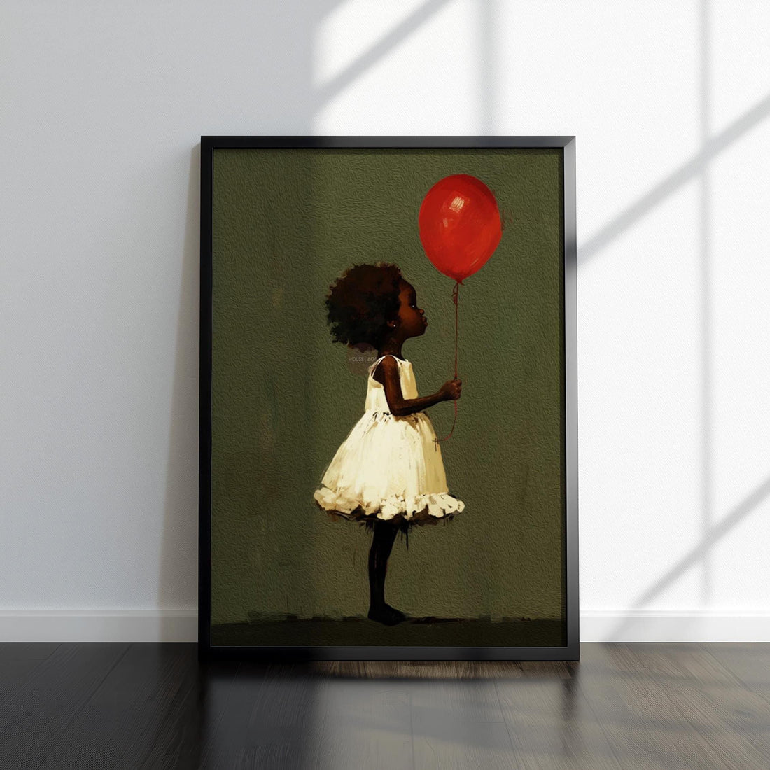Black Girl Art, Whimsical Balloon Print | Paper Or Canvas, Nursery Wall Decor - Multiple Sizes