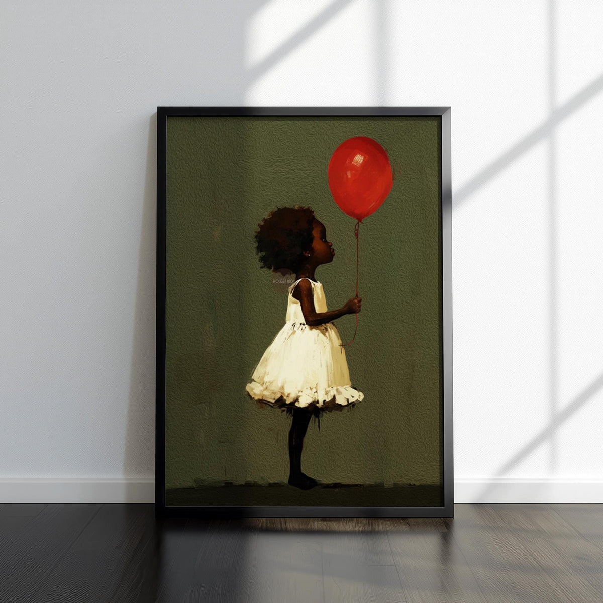 Black Girl Art, Whimsical Balloon Print | Paper Or Canvas, Nursery Wall Decor - Multiple Sizes