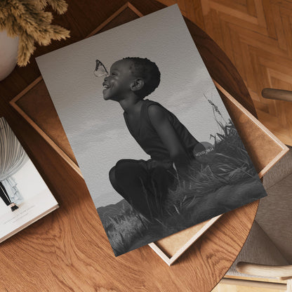 Black Boy Joy Art Canvas Framed, Black and White