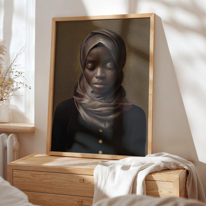 Muslim Woman Artwork, Islamic Wall Art Print, Faith Inspired Home Decor