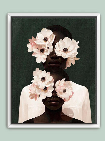 Black Mother and Daughter Canvas Wall Art: Motherhood, African American Family