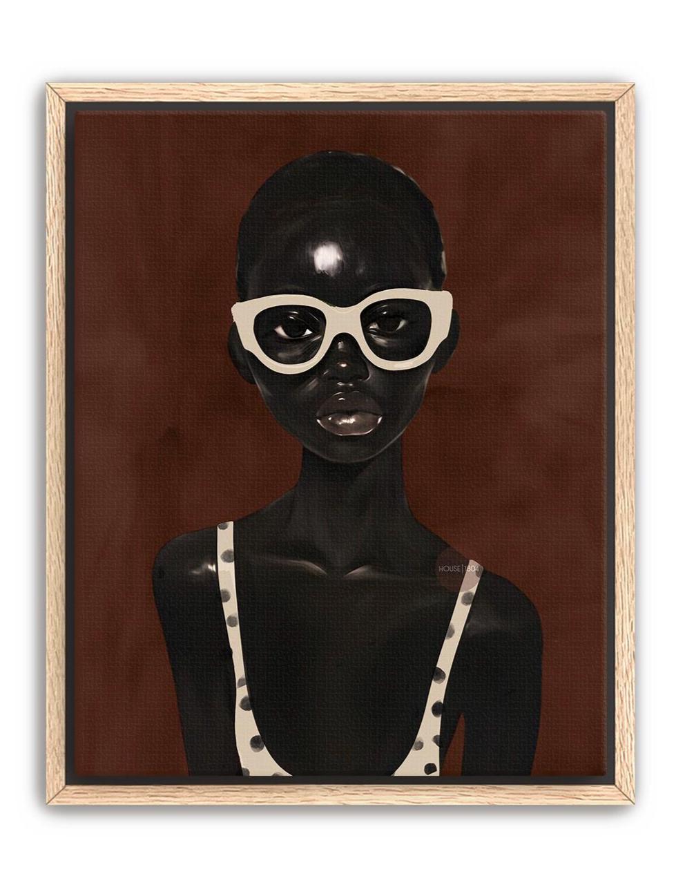 Abstract African Woman Art Print: Modern Afrocentric Portrait