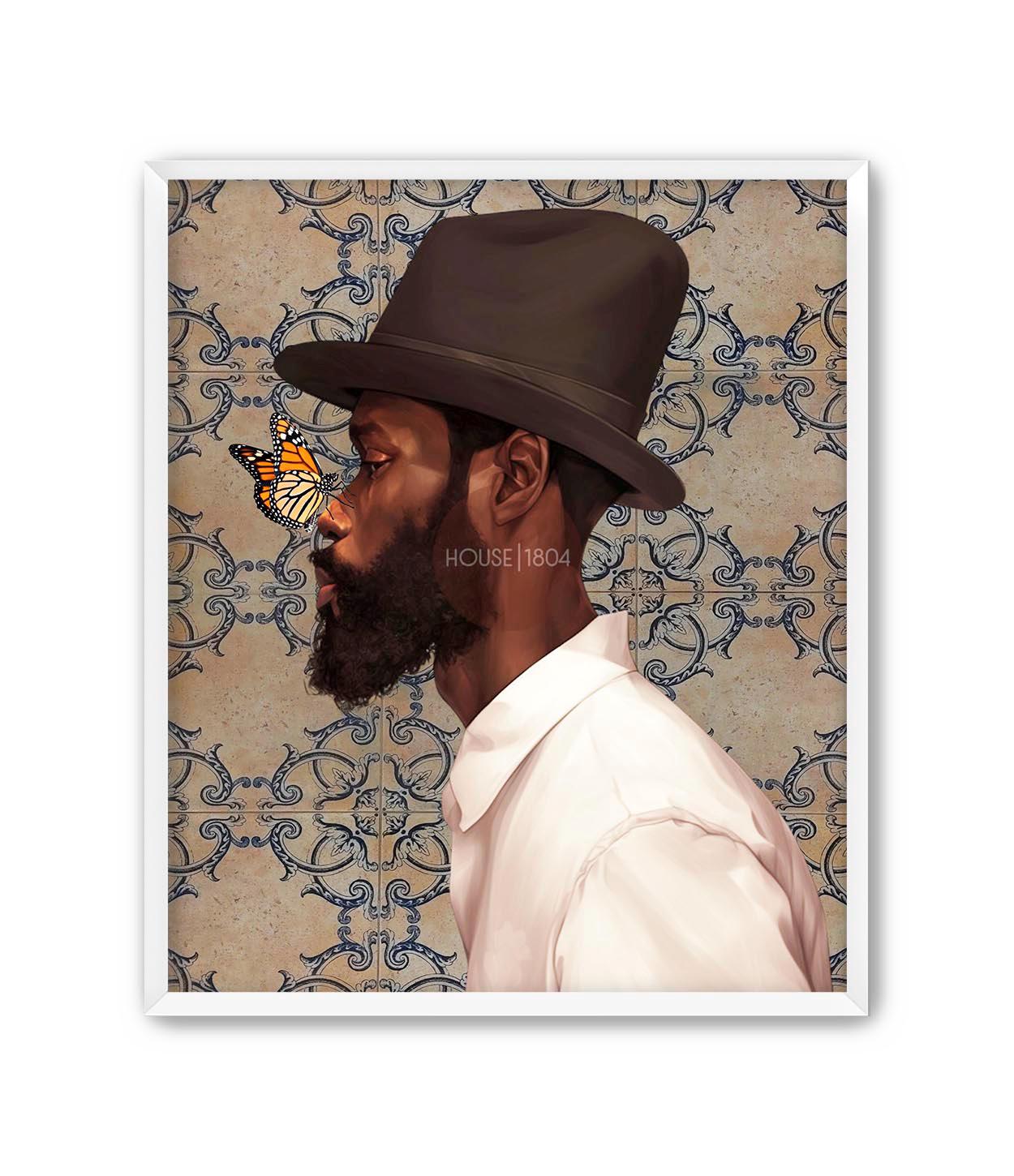 Black Man Art Print, Modern Black Art, Abstract Black Art, Black Urban Art Print, Modern Afrocentric Decor, Black Man Fashion Art, For Him