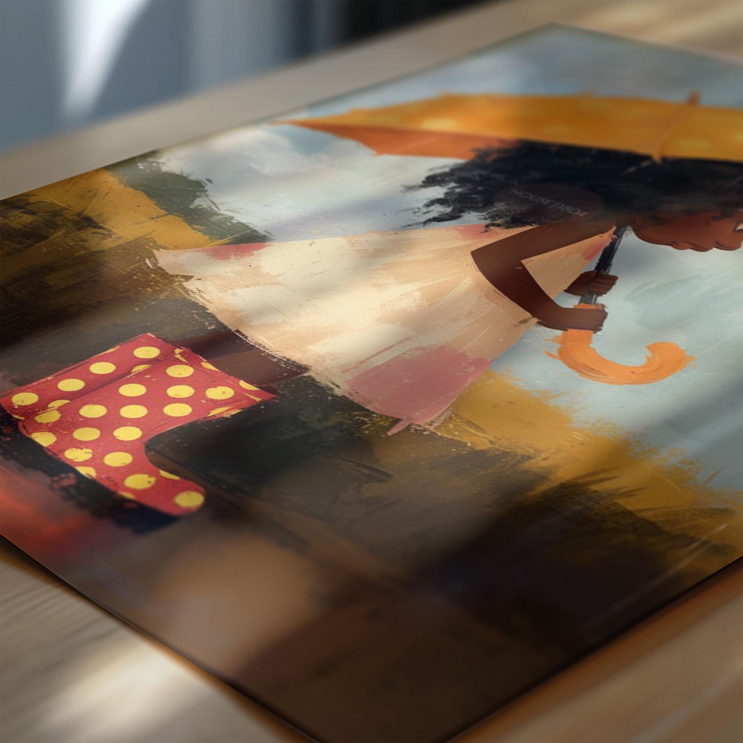 Little Black Girl Art Print, Nursery Decor, Moody Kid&