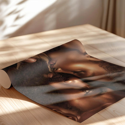 Black Couple In Love Art Prints