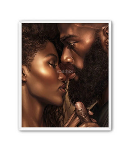 Black Couple In Love Art Prints