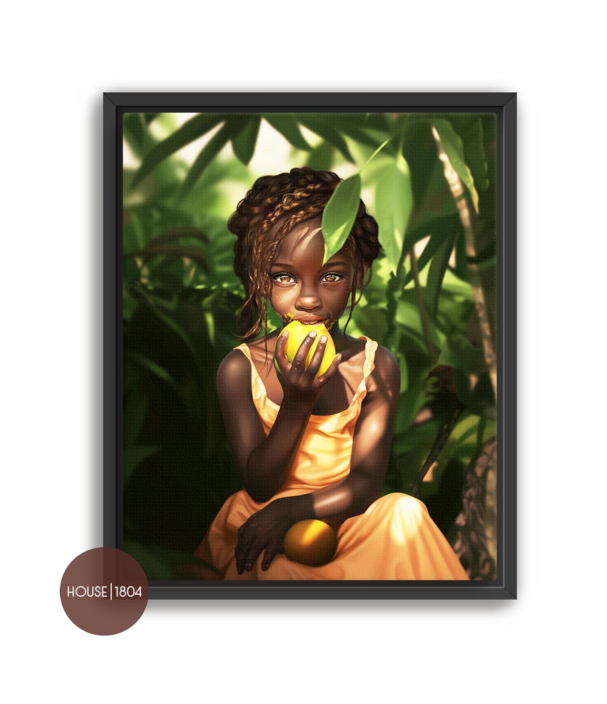 Black Girl Mango World Caribbean Art Print