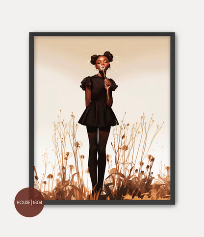 Dandelion Black Girl Wall Art