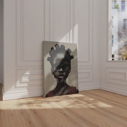 Afrocentric Canvas Art – Black Child Portrait Framed Bold Kids Room Decor