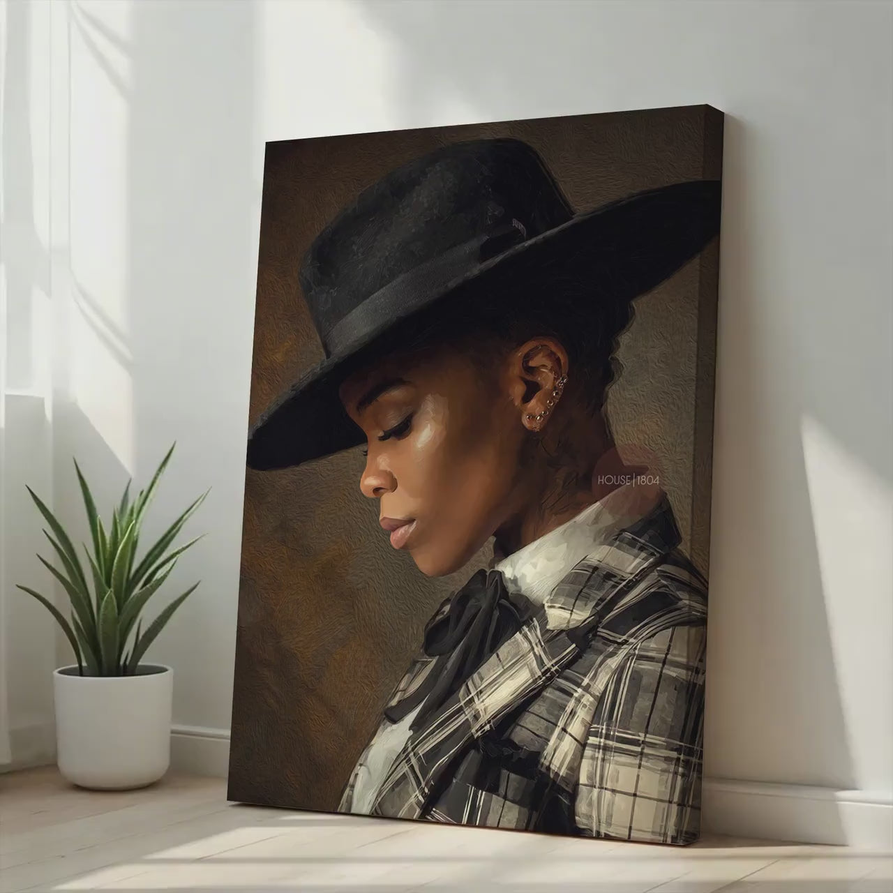Black Woman Dandy Art - Afrocentric Wall Art | Vibrant Bohemian Dandy Artwork Canvas
