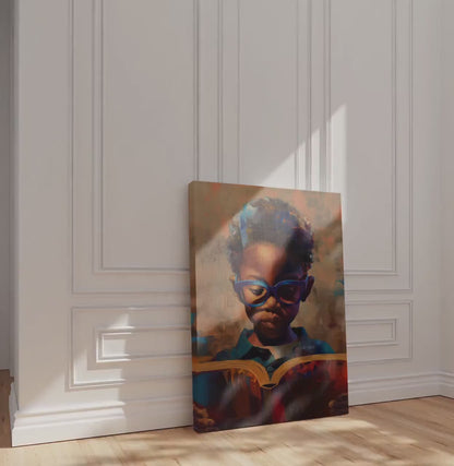 Black Boy Reading Art, Black Boy Joy Reading Poster, Black Boy Nursery Canvas Print, Black Boy Artwork, Black Kid Art