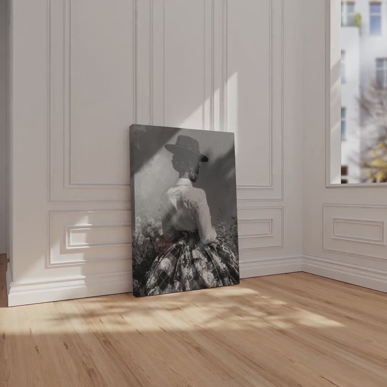 Black and White Harlem Renaissance Art Print: Victorian Afrocentric Artwork