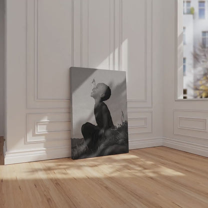 Black Boy Joy Art Canvas Framed, Black and White