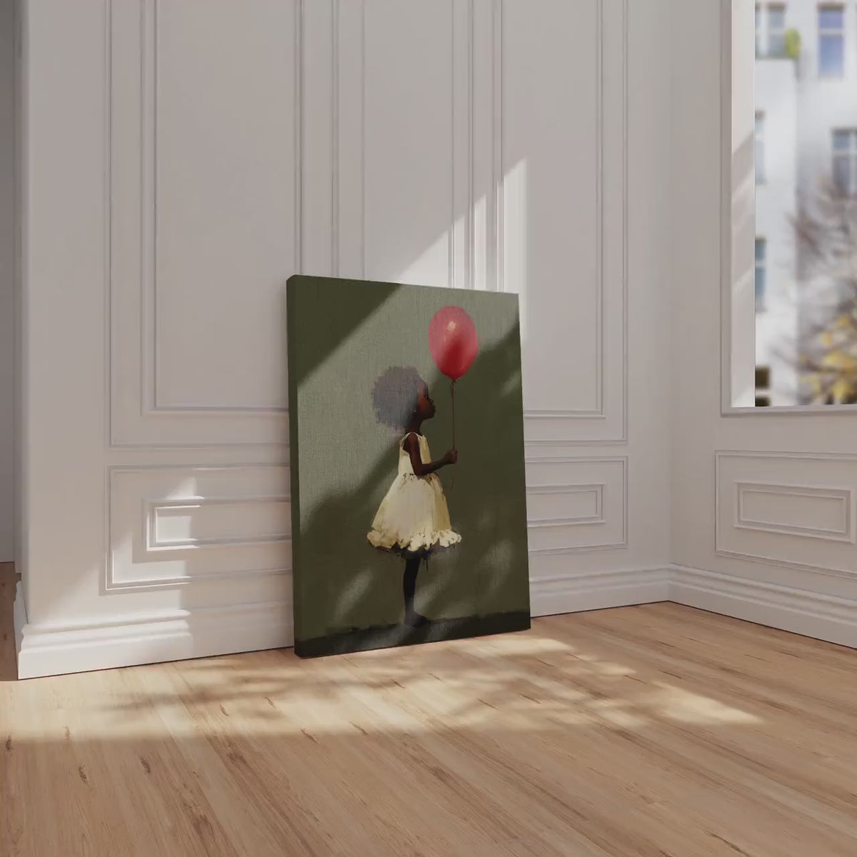 Black Girl Art, Whimsical Balloon Print | Paper Or Canvas, Nursery Wall Decor - Multiple Sizes
