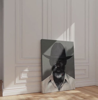 Black Man Gray Beard Canvas Art, Silver Fox Man Art Print, Gray Haired Man Art,  Black Man Art, Mature Art, African American Man Art