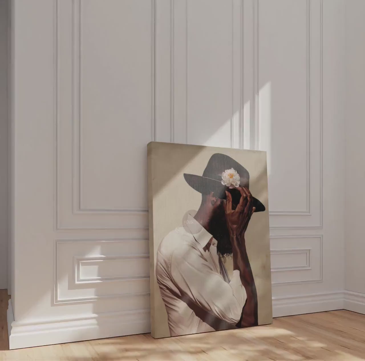 Black Man Portrait Art: Harlem Renaissance Art Print, Beige Background