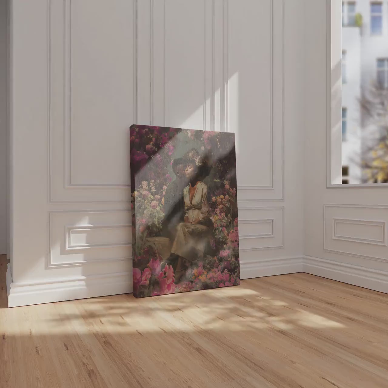 Black Couple Art Print: Vintage African American Love Canvas