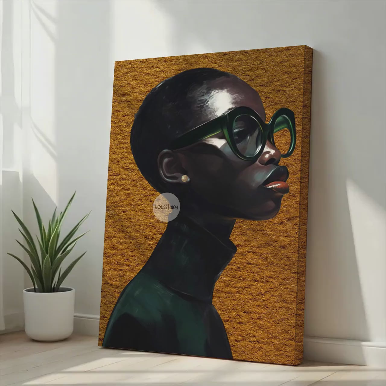 Black Woman Wall Art – Melanin Canvas Print | Bold Yellow Color Decor