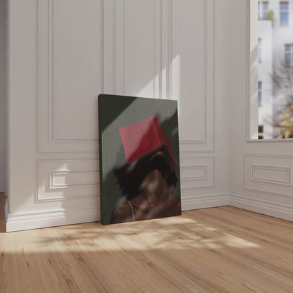 Black Woman Reading Art, Minimalist Green Portrait Canvas Prints!