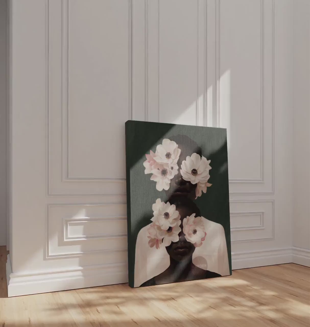 Black Mother and Daughter Canvas Wall Art: Motherhood, African American Family